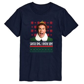 Men's Elf Buddy Santa! OMG I Know Him! Graphic Tee