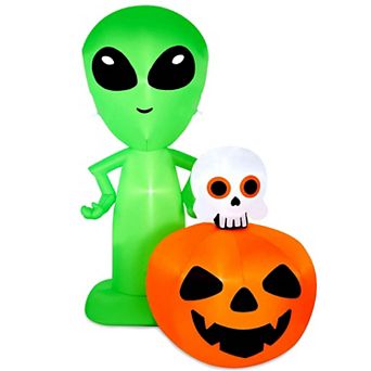 6.8FT Halloween Inflatable Alien with Pumpkin Decorations