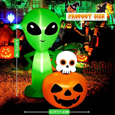 6.8FT Halloween Inflatable Alien with Pumpkin Decorations
