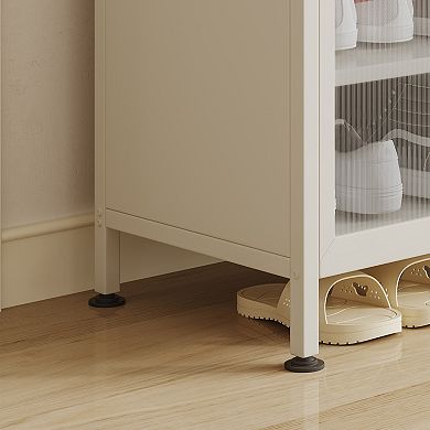 Shoe Storage Cabinet with Doors, 6-Tier Shoe Cabinet with Sturdy Support Legs, Shoes Rack Organizer