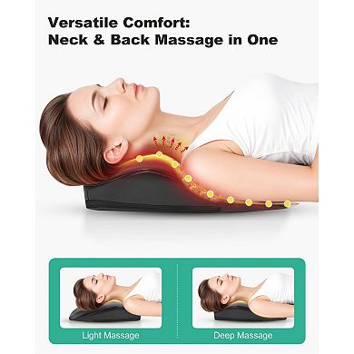 Snailax Cordless Heated Shiatsu Back and Neck Massager with Lumbar Support
