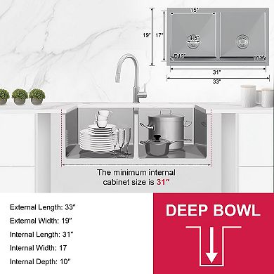 Stainless Steel Rectangular Vessel kitchen Sink