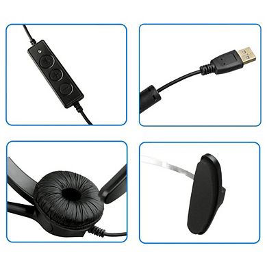 Call Center Hands-Free Noise Cancelling Corded Monaural Headset with Mic Mircrophone