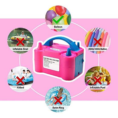 110V 600W Electric Air Balloon Pump Dual Nozzle Inflator/Blower for Party Decoration
