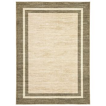 Garvee Modern Geometric Frame Rug Machine Washable Non Slip Foldable Rug for Living Room Beroom