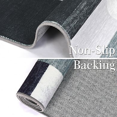 Garvee Indoor Soft Fluffy Area Rug Modern Geometric Patchwork Rug