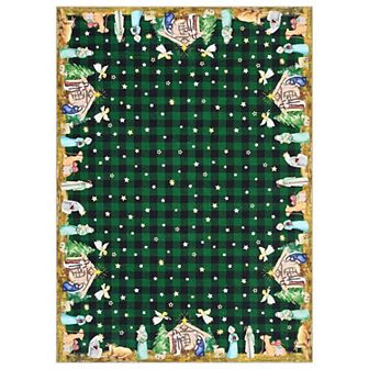 Garvee Christmas Rug Machine Washable Xmas Rug with Rubber Backing Soft Non Shedding Carpet