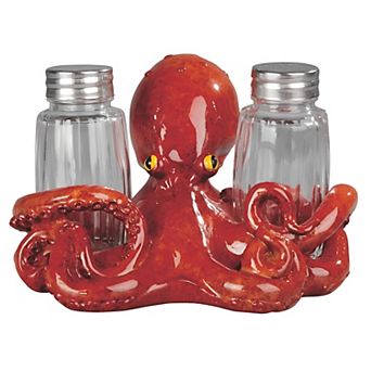 FC Design 6"W Red Octopus Salt & Pepper Shaker Holder Decoration Home Room Decor