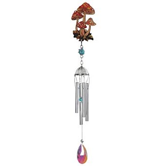 FC Design 21"Long Mushroom Acrylic Mini Wind Chime Decoration Garden and Patio Decor