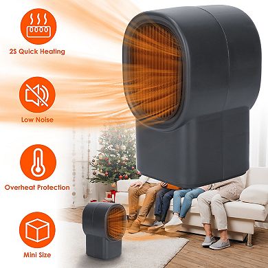 500W Portable Electric Space Heater, Mini Desktop Heater Fan for Home & Office Use