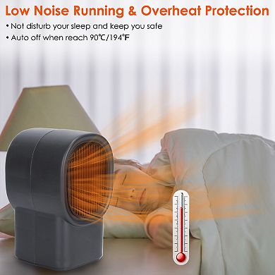 500W Portable Electric Space Heater, Mini Desktop Heater Fan for Home & Office Use