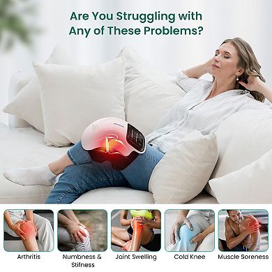 Snailax Cordless Knee Massager with Heat, 3 Vibration Modes & 3 Heating Levels