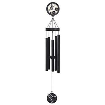 FC Design 45" Long Solar Hummingbird Silhouette Wind Chime Decoration Garden and Patio Decor