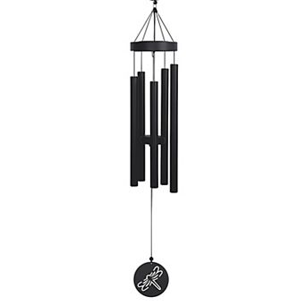 FC Design 45" Long Solar Dragonfly Silhouette Wind Chime Decoration Garden and Patio Decor