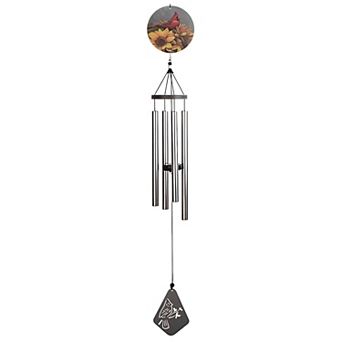 FC Design 36" Long Cardinal Silhouette Scene Wind Chime Decoration Garden and Patio Decor