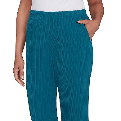 Petite Alfred Dunner Ribbed Knit Ankle Pants