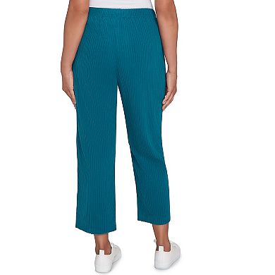 Petite Alfred Dunner Ribbed Knit Ankle Pants