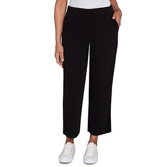 Petite Alfred Dunner Ribbed Knit Ankle Pants