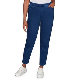 Petite Alfred Dunner Denim Knit Short Length Split Hem Jeans