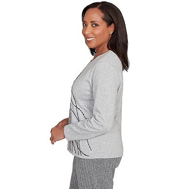 Petite Alfred Dunner Abstract Cording Sweater
