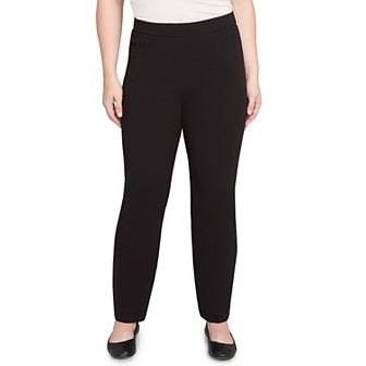 Petite Alfred Dunner Black Crepe Knit Medium Length Pants