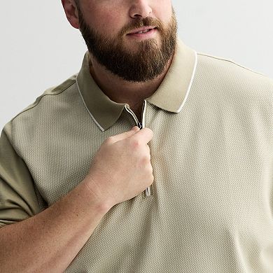 Big & Tall Apt. 9® Jacquard Zipper Polo