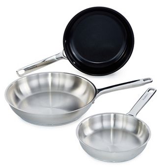 BergHOFF DiNA Helix Stainless Steel 3 pc Frying Pan Set