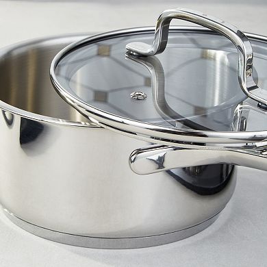 BergHOFF DiNA Helix Stainless Steel 7-pc. Cookware Set with Glass Lids