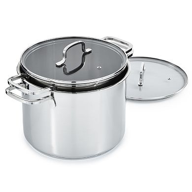 BergHOFF DiNA Helix 4-pc. Stainless Steel Stockpot Set with Glass Lids
