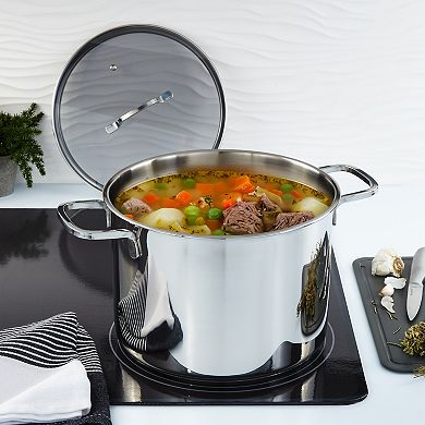 BergHOFF DiNA Helix 4-pc. Stainless Steel Stockpot Set with Glass Lids