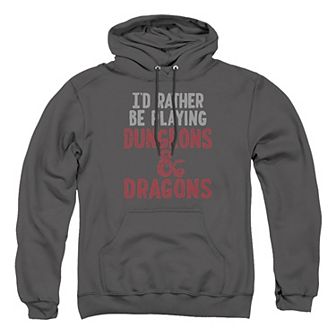Big & Tall Rather Be Playing Dungeons & Dragons Graphic Pullover Hoodie