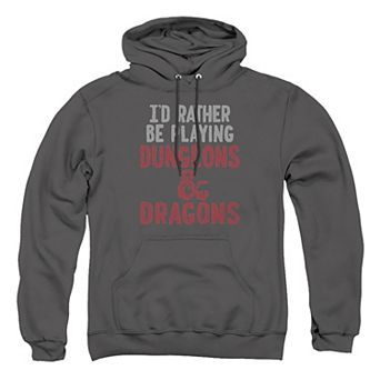Big & Tall Rather Be Playing Dungeons & Dragons Graphic Pullover Hoodie