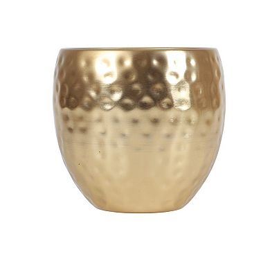 Everyday Decor Hammered Gold Tone Metal Planter