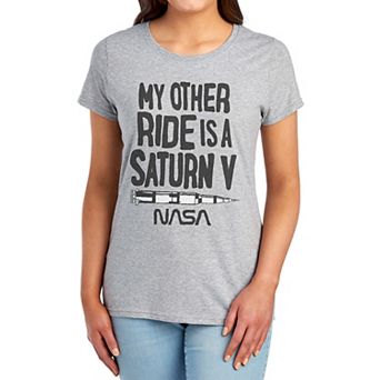Juniors' NASA "My Other Ride Is A Saturn V" Graphic Tee