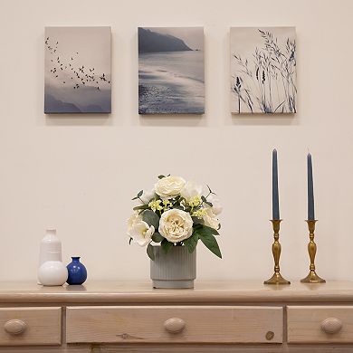 nearly natural Artificial Rose Plant in Decorative Pot