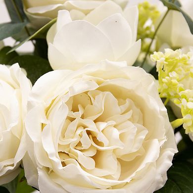 nearly natural Artificial Rose Plant in Decorative Pot