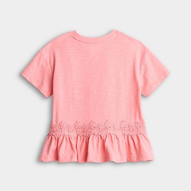 Girls 4-12 Jumping Beans® Peplum Tee with Embroidered Hem