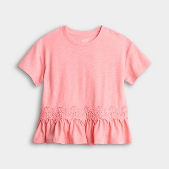 Girls 4-12 Jumping Beans® Peplum Tee with Embroidered Hem