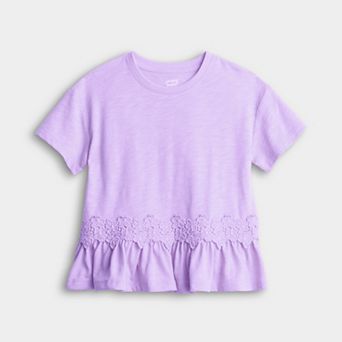 Girls 4-12 Jumping Beans® Peplum Tee with Embroidered Hem