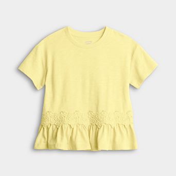 Girls 4-12 Jumping Beans® Peplum Tee with Embroidered Hem