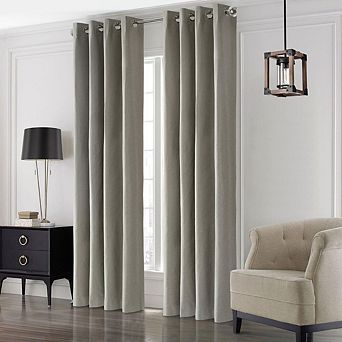 Edison Grommet Blackout Curtain Panel Smooth Texture, Foam-Backed, Total Privacy