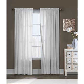 100% Polyester Rhapsody Lined Tailored Pole Top Semi-Sheer Curtain Panel