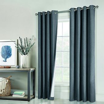 Polyester Ventura Blackout Grommet Curtain Panel Pair Frame Your Windows with Subtle Slub Textured