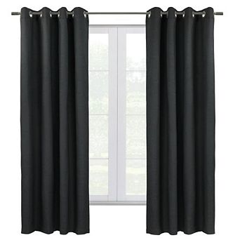 Shadow Blackout Grommet Window Curtain Panel Polyester-Cotton Blend, Foam-Backed, Light Blocking