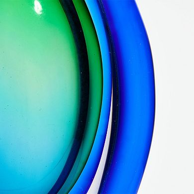 Luxury Lane Hand Blown Sommerso Oval Art Glass Vase