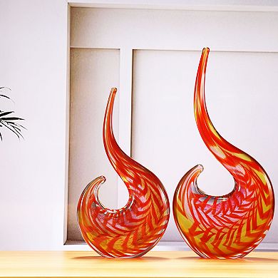 Luxury Lane Hand Blown Abstract Sommerso Art Glass Sculpture