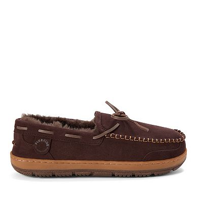 Dearfoams Fireside Men's Genuine Shearling Moccasin Toe Slippers