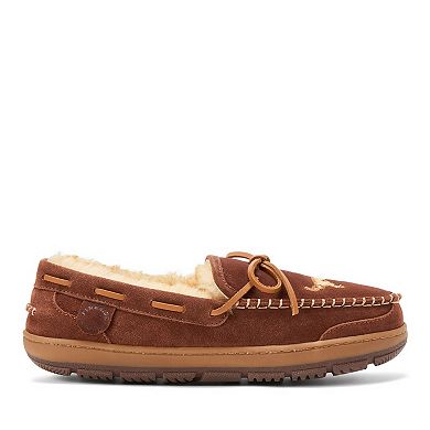 Dearfoams Fireside Men's Genuine Shearling Moccasin Toe Slippers