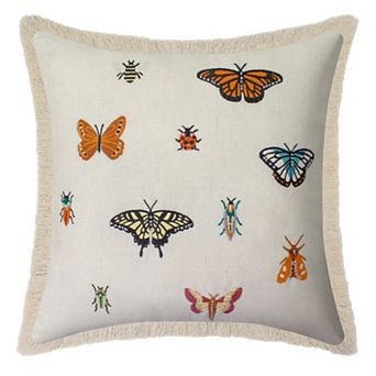 Sonoma Goods For Life® Bees & Bugs Fringe 18 x 18 Decorative Pillow