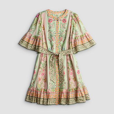 Women's Farmers Market Bell Sleeve Belted Mini Dress